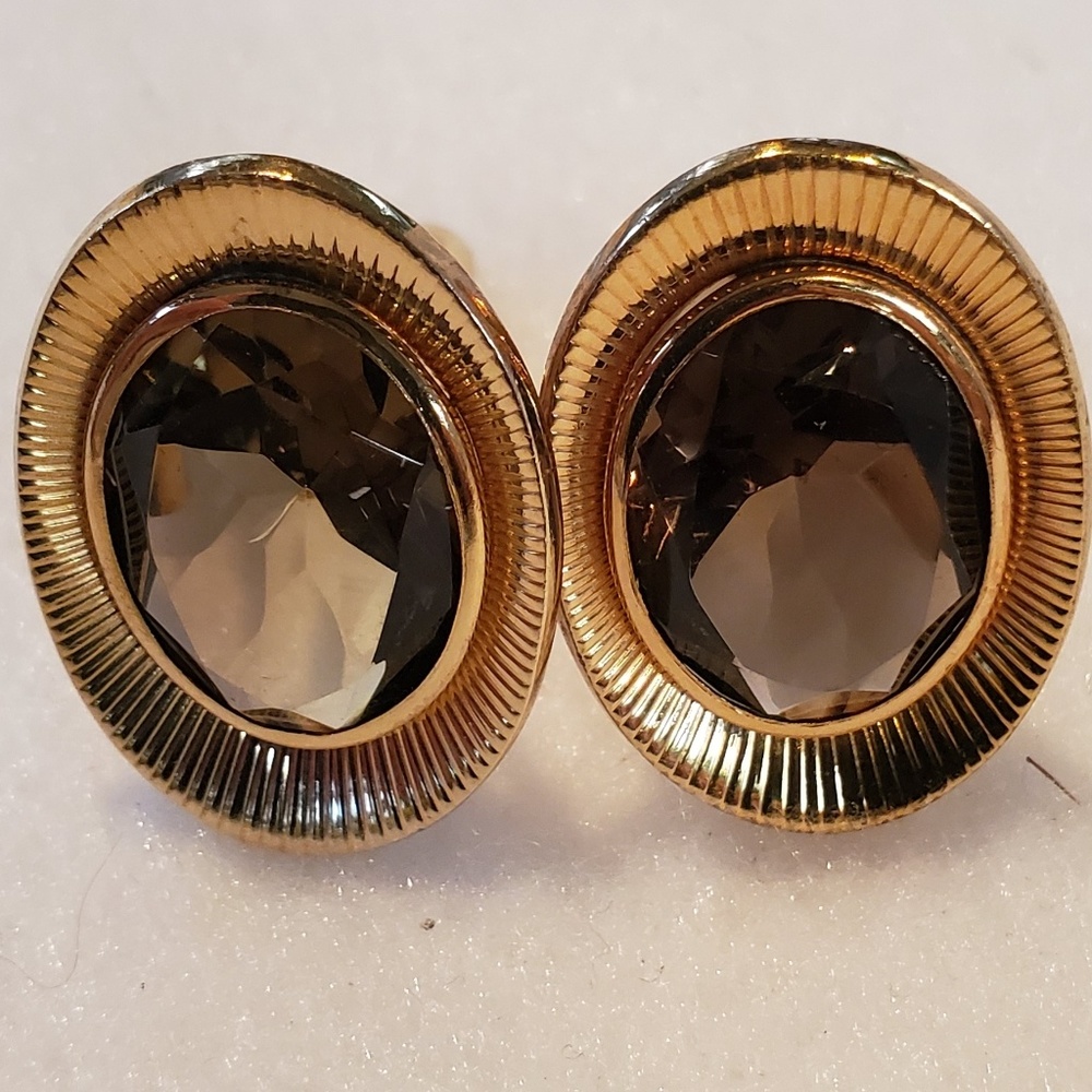 Vintage Topaz and Gold Cufflinks